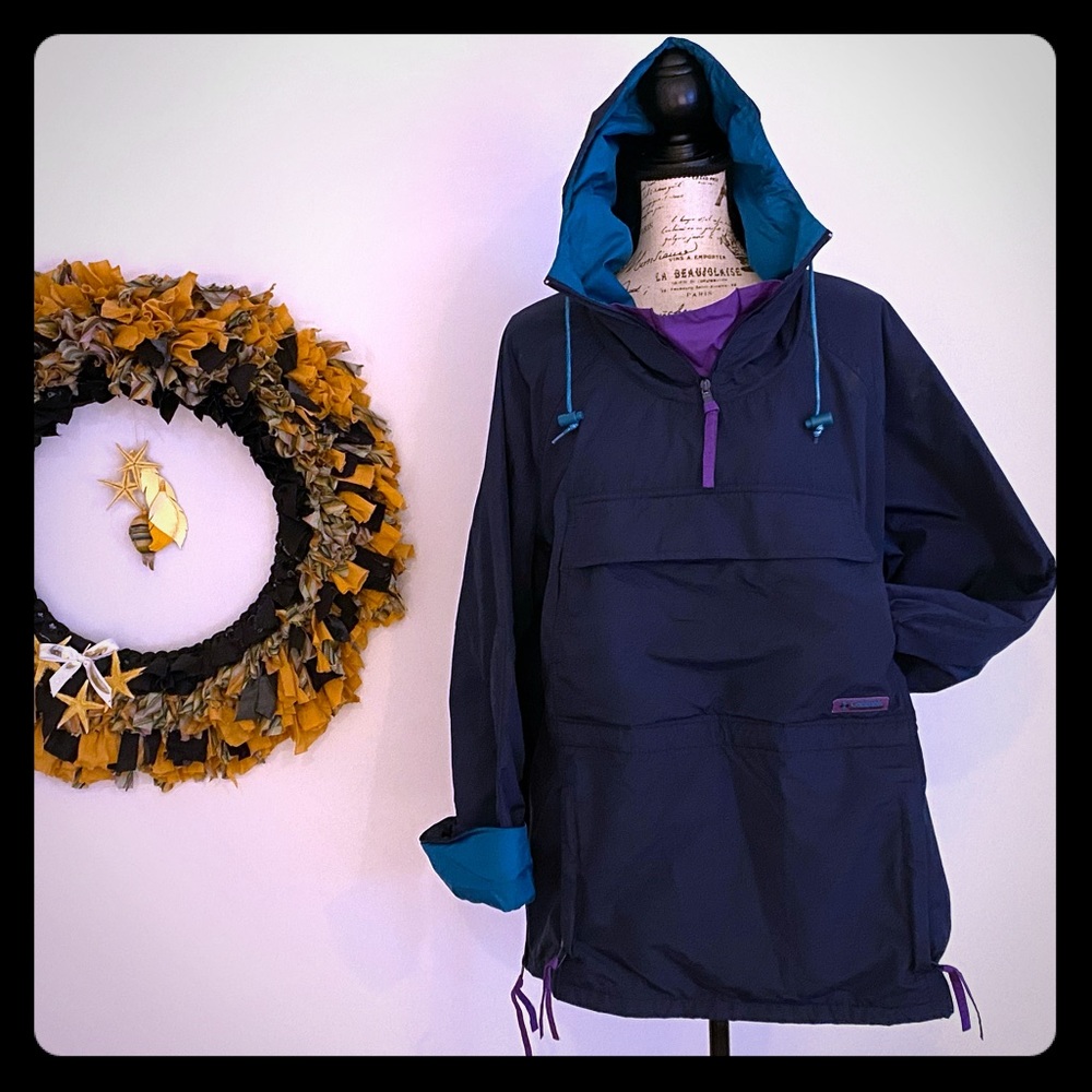 Vintage 80’s COLUMBIA Hooded Pullover radial sleev